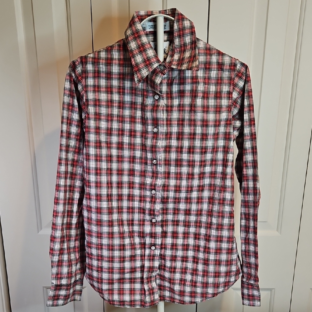 Woolrich Plaid Button Down Shirt - Red and White Kids 12 Vintage